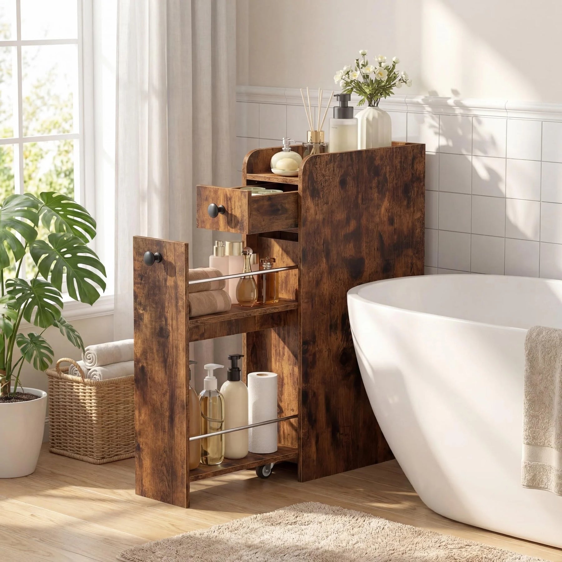 Tangkula Slim Bathroom Storage Cabinet